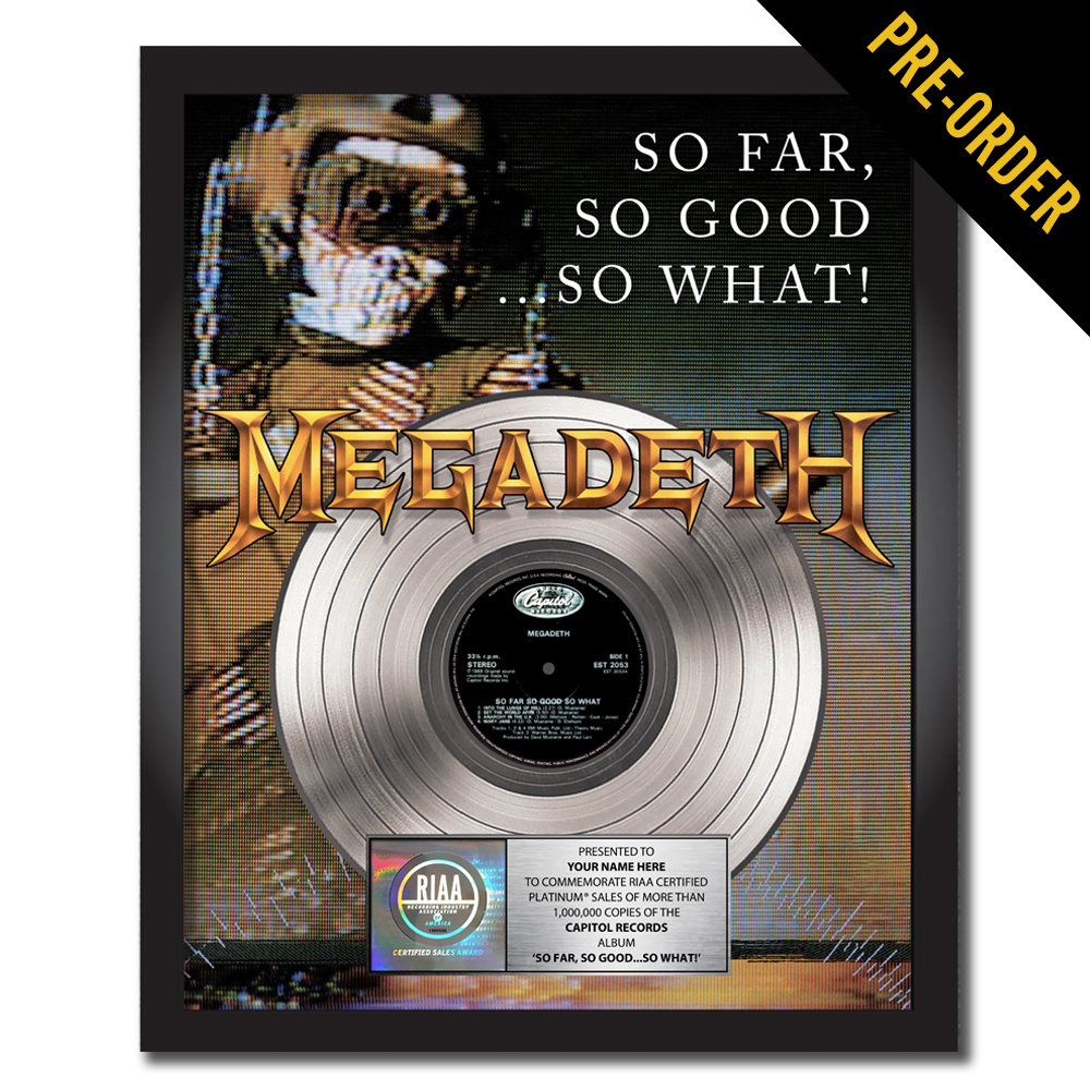 Megadeth So Far, So Good… So What! Personalized Commemorative Plaque