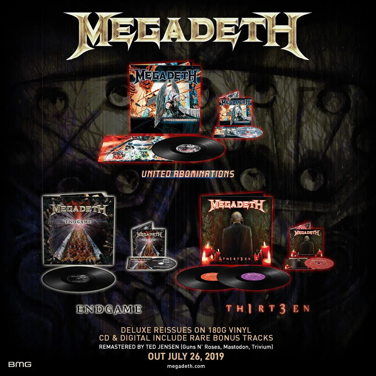 United Abominations' 'Endgame' 'TH1RT3EN' Reissued – Megadeth