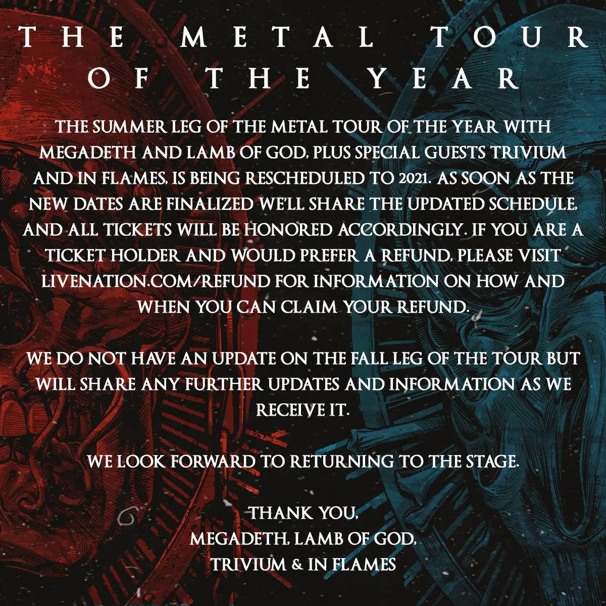 Metal Tour of the Year Rescheduled