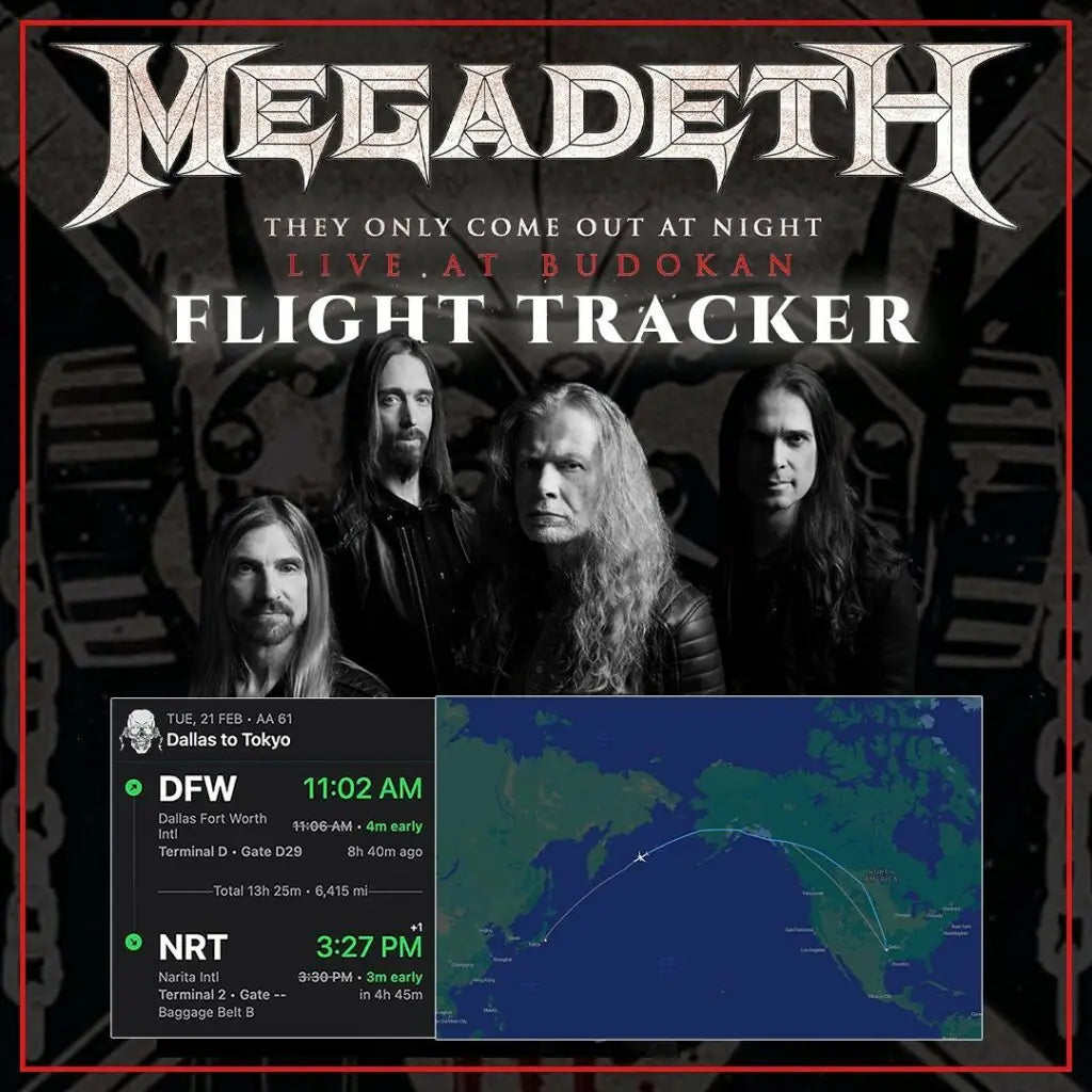 Track Megadeth’s Flight to Japan