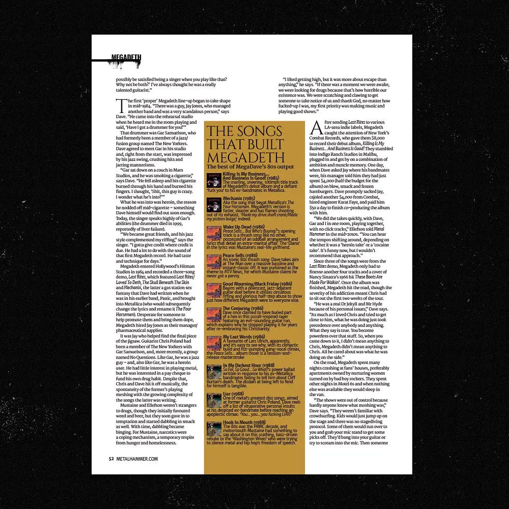 Megadeth Featured in Metal Hammer’s October Issue
