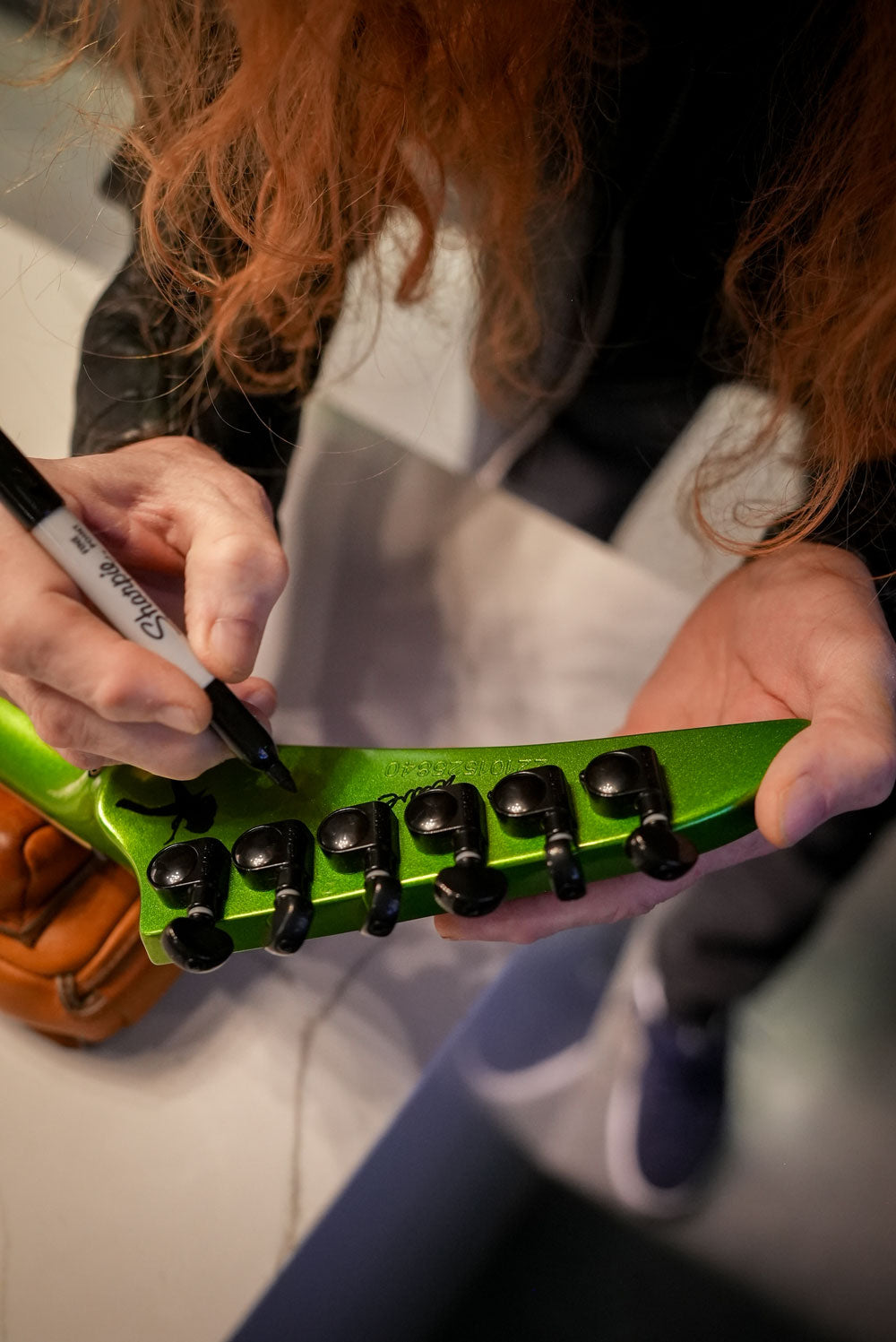 Dave Mustaine Signed Alien Tech Green Kramer Vanguard Signature Model