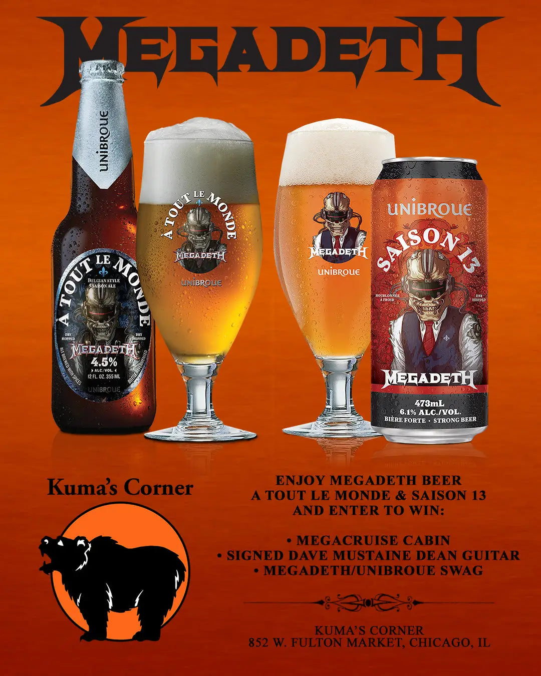 Enter to Win a Megacruise Cabin & Guitar at Kuma’s Corner
