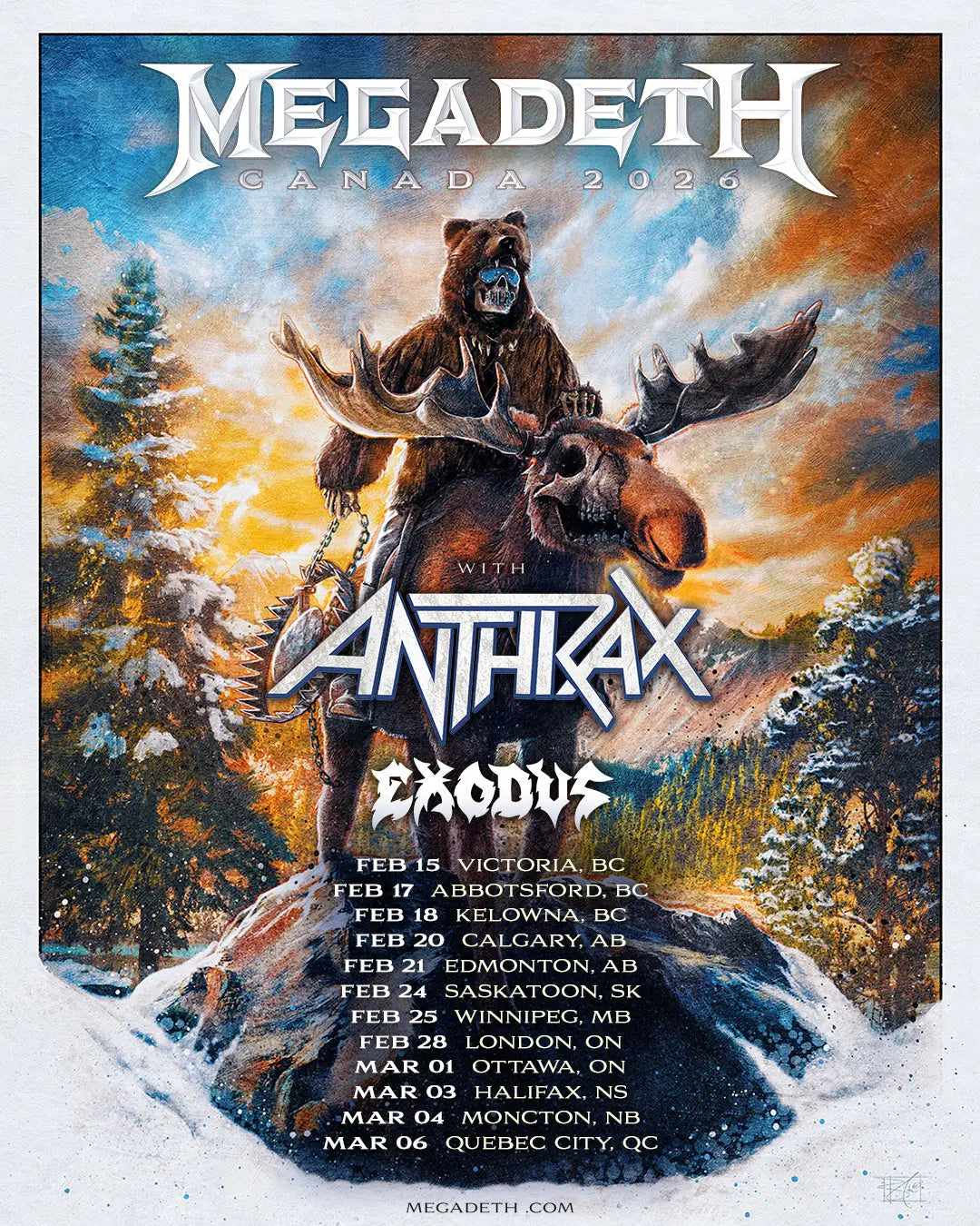 Megadeth to Embark on Canadian Headline Tour with Anthrax & Exodus