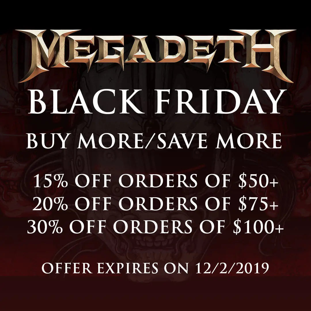 MEGADETH MERCH | BLACK FRIDAY SALE