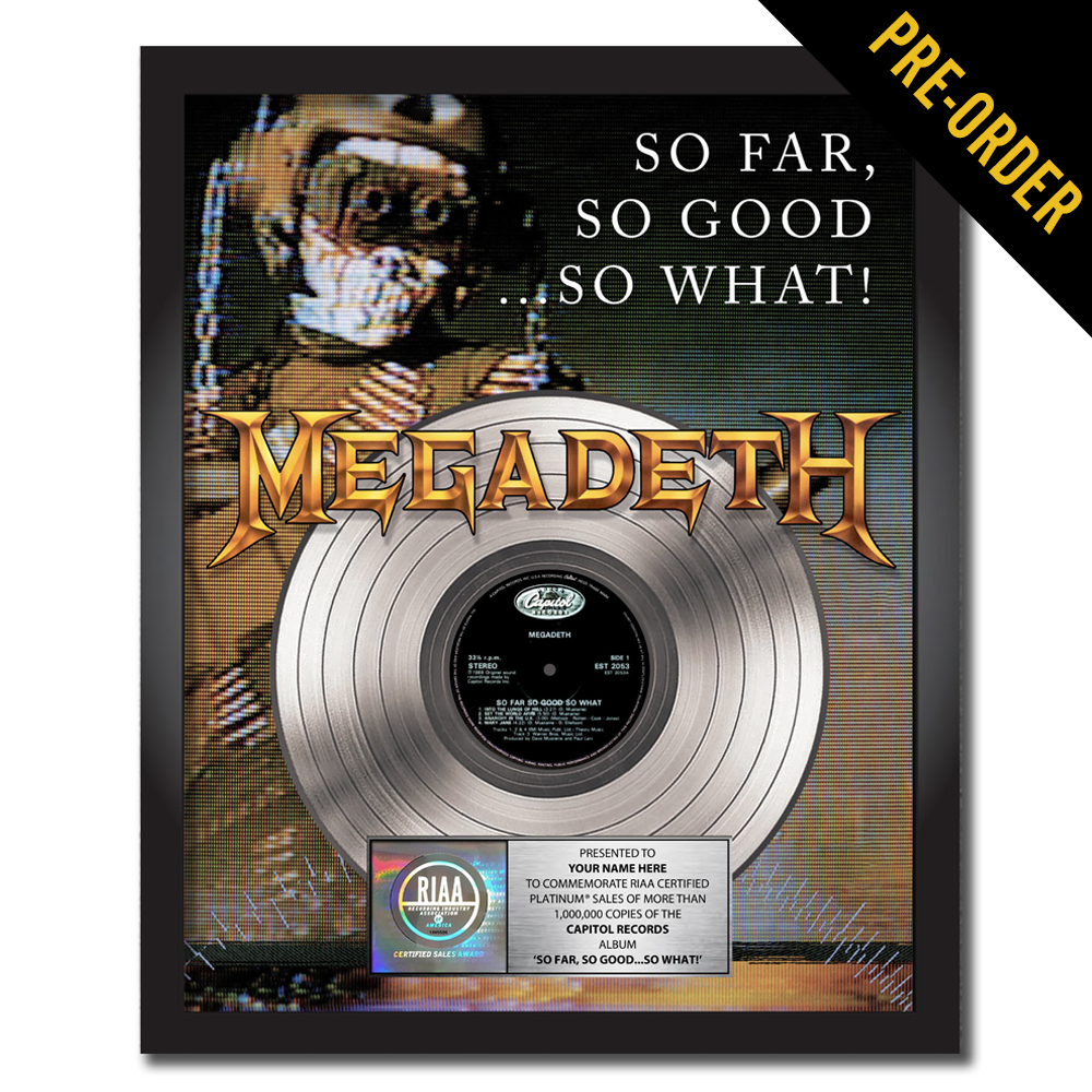 Megadeth So Far, So Good So What? Personalized Commemorative Plaque