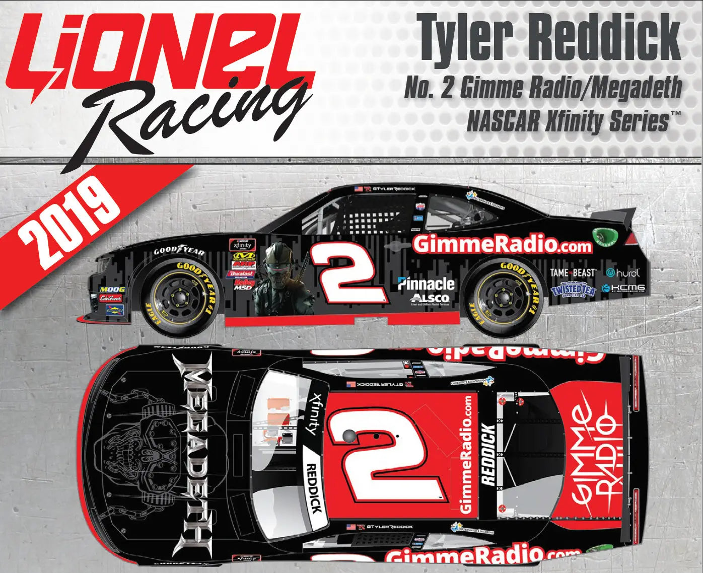 SIGNED Tyler Reddick No. 2 Gimme Radio/Megadeth NASCAR Xfinity Series™